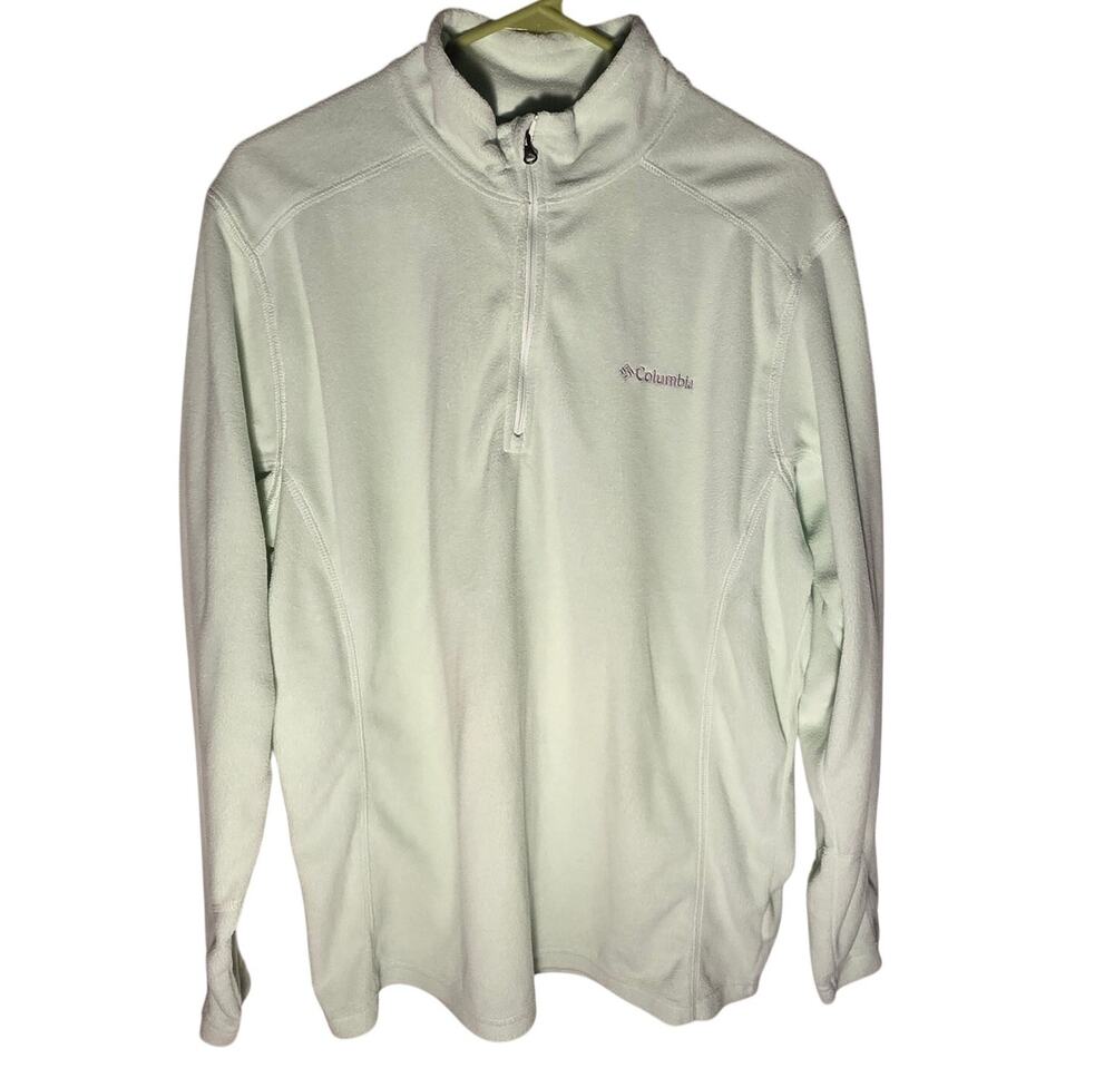Cozy Columbia Smokey White Quarter Zip Fleece - Medium